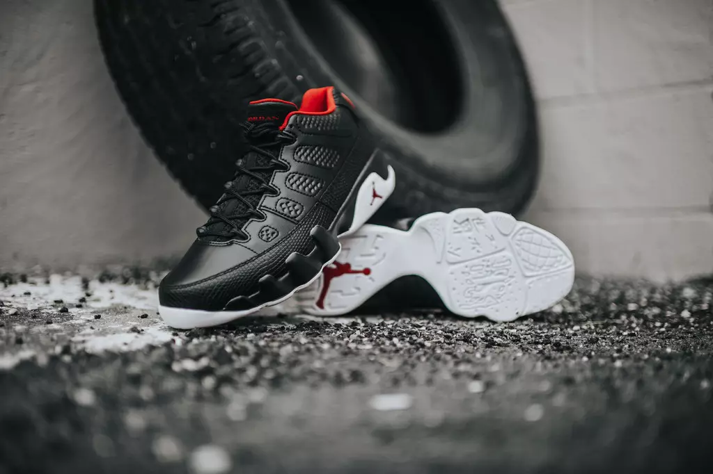 Air Jordan 9 Low Black White Gym Red Chicago Bulls