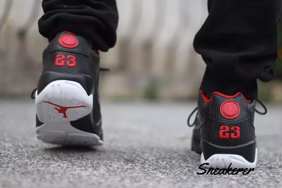 Air Jordan 9 Düşük Chicago Bulls Siyah Kırmızı Beyaz