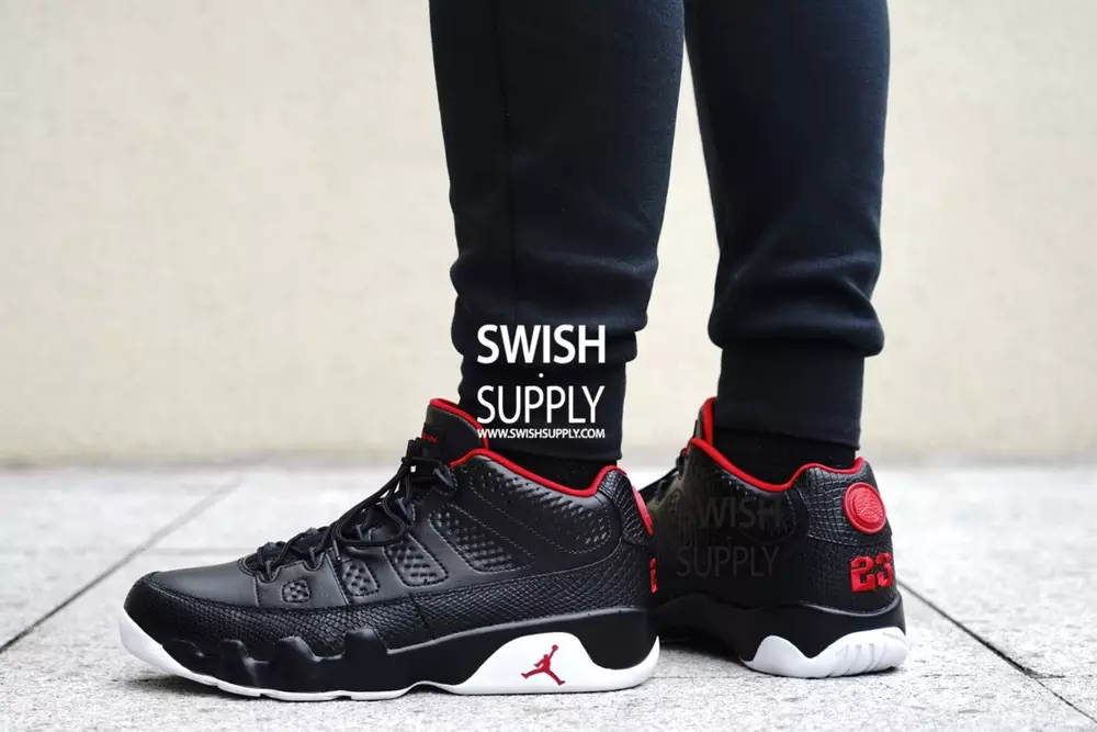 Jordan 9 Rendah Hitam Merah Putih