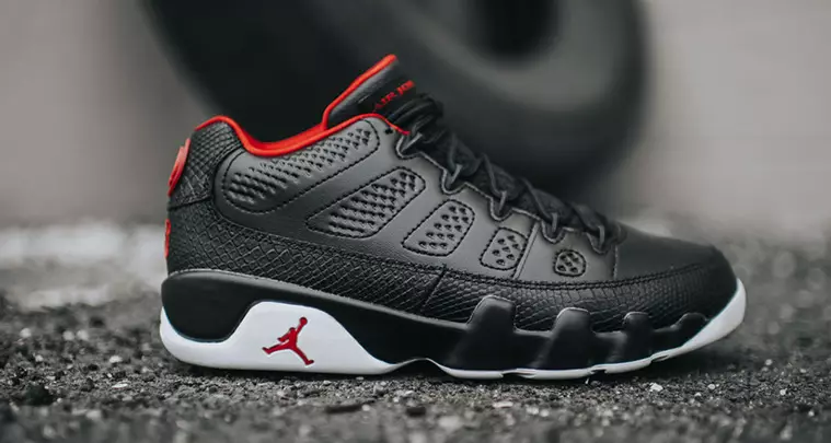 Air Jordan 9 Low Black White Gym Red Chicago Bulls