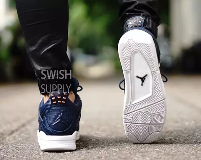 Air Jordan 4 Premium Obsidian ėriuko oda ant kojų