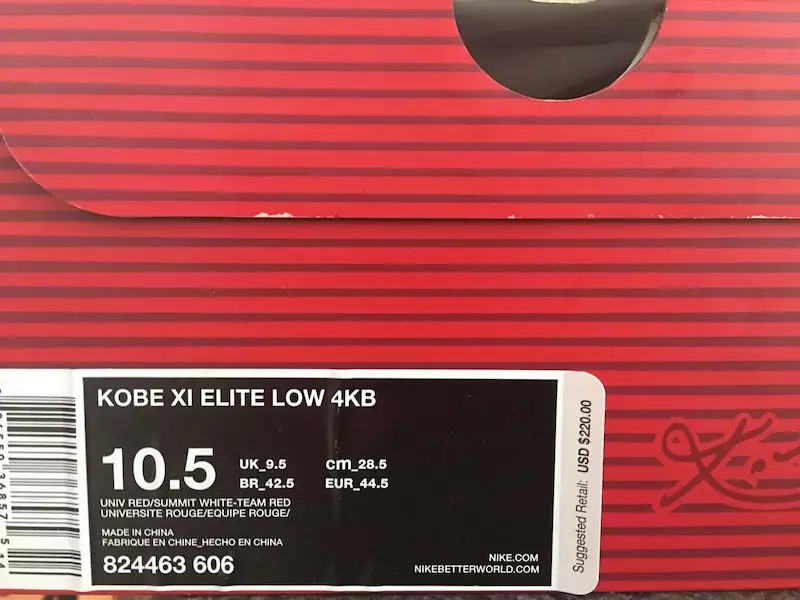 Nike Kobe 11 Elite Low 4KB rød hest