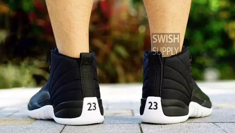 Noir Nylon Air Jordan 12 Néoprène