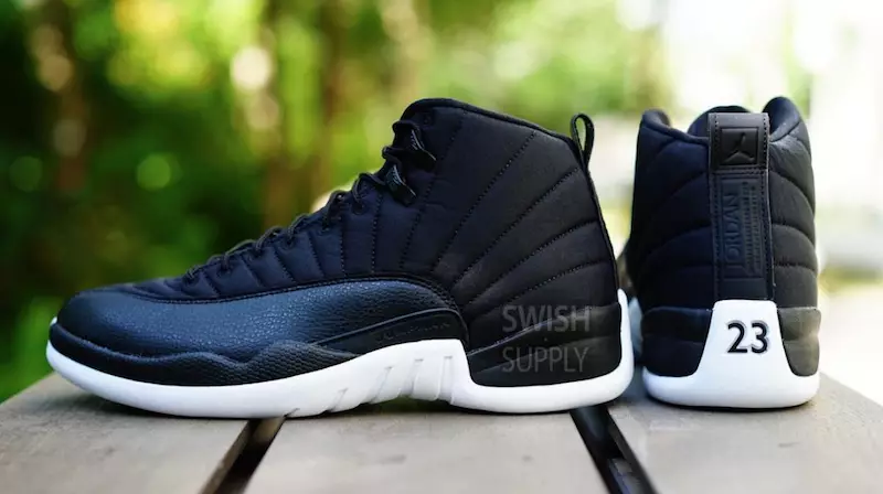 Noir Nylon Air Jordan 12 Néoprène