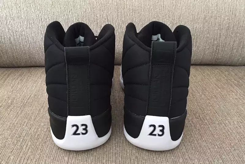 Neoprene Air Jordan 12 Nylon Black Black Сафед