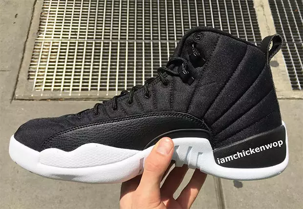 Air Jordan 12 нейлон чорний водонепроникний