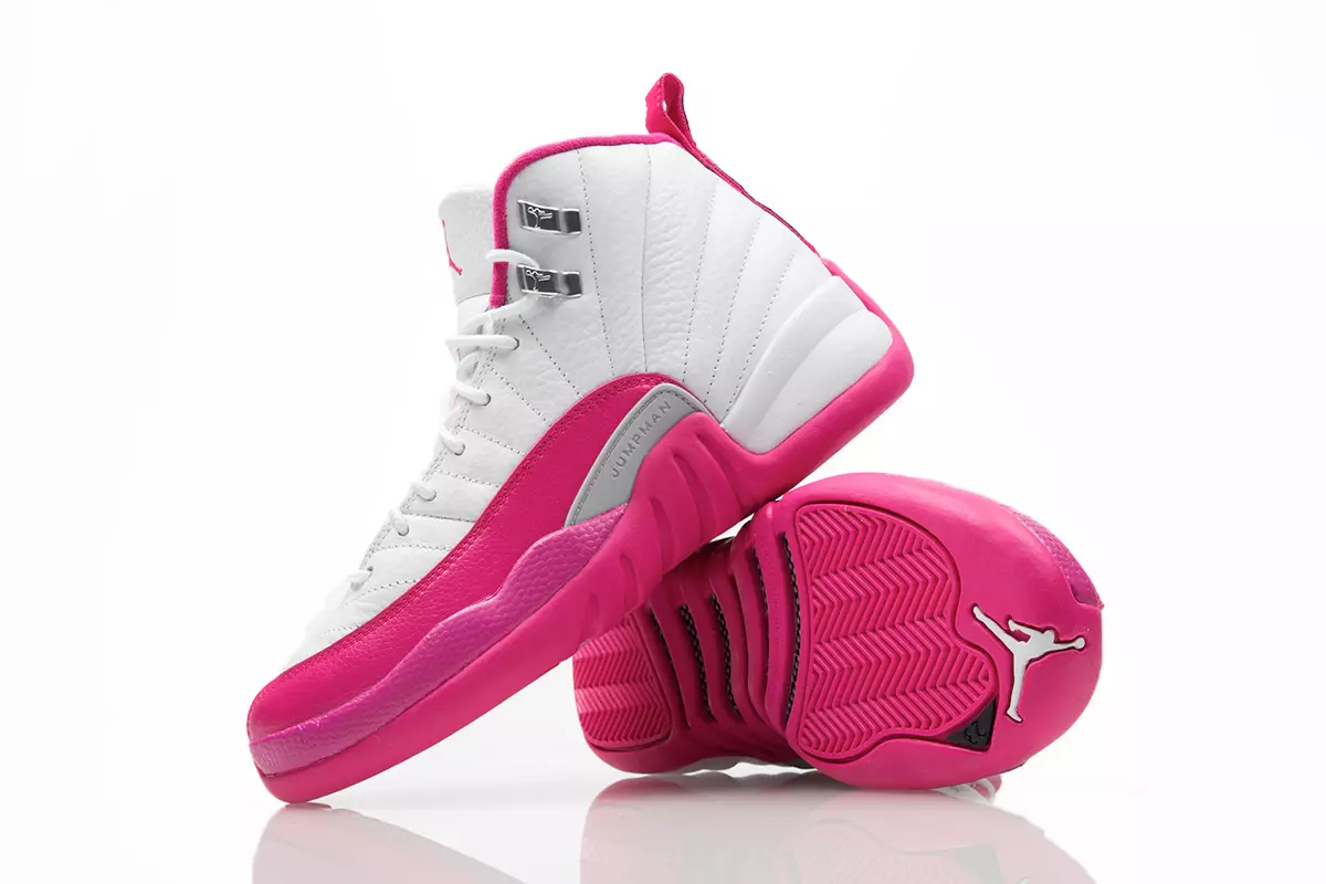 Air Jordan 12 Kız Çocuk Pembe Beyaz