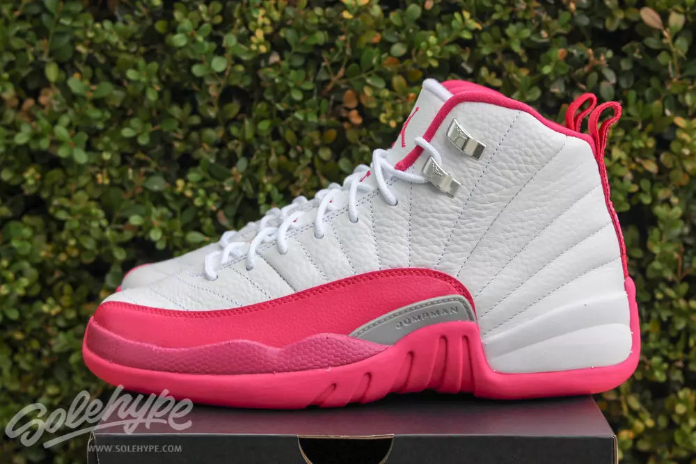 Air Jordan 12 GS Levendig Roze Wit