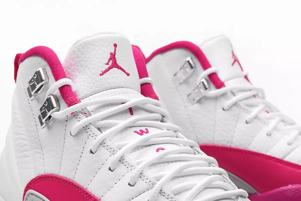 Girls Air Jordan 12 Pink Putih