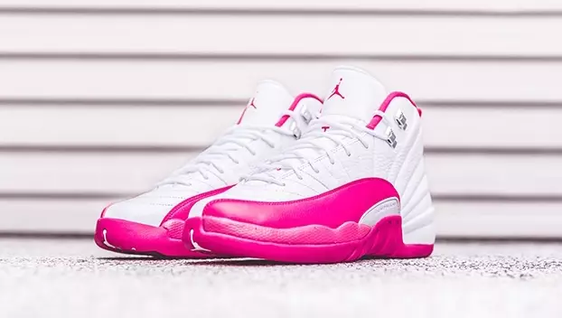 Air Jordan 12. Valentines Day White Pink