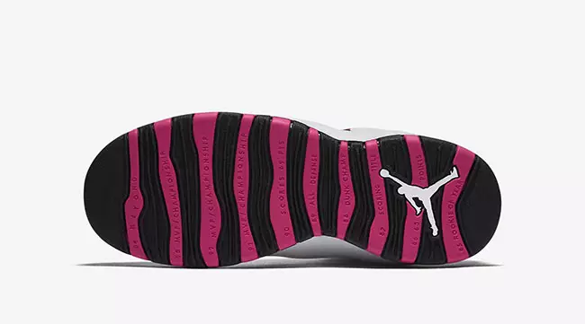 Màu hồng sống động Air Jordan 10 GS