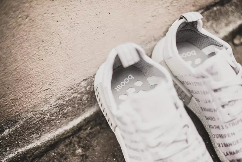 adidas NMD vörumerki með þremur röndum Blackout Whiteout