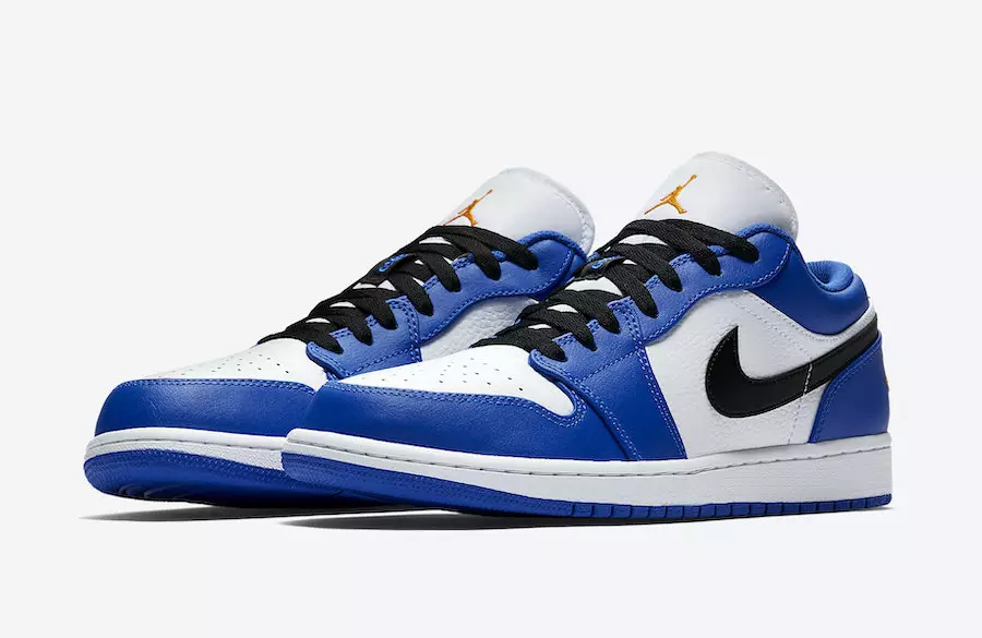 Air Jordan 1 Low en combo bleu classique et orange