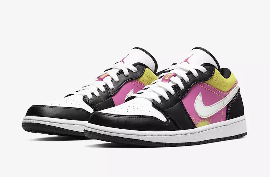 Air Jordan 1 Low detalhado com respingos de tinta