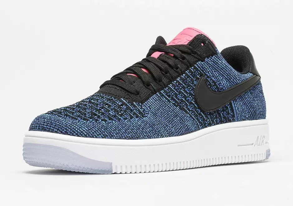 Nike Air Force 1 Flyknit төмен қара көк қызғылт түсті