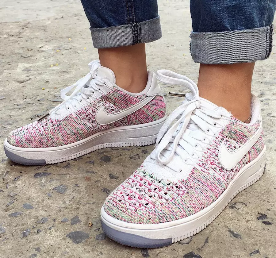 Nike Flyknit Air Force 1 Düşük Çok Renkli Beyaz