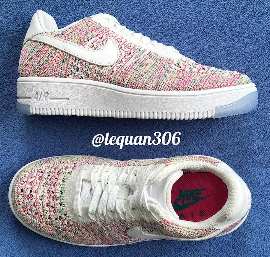 Nike Flyknit Air Force 1 Faible Multicolore Blanc