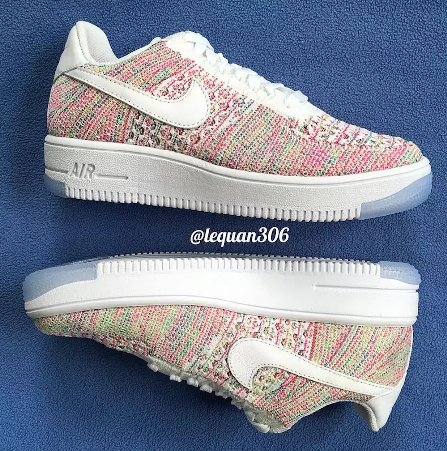 Nike Flyknit Air Force 1 Aşağı Çoxrəngli Ağ