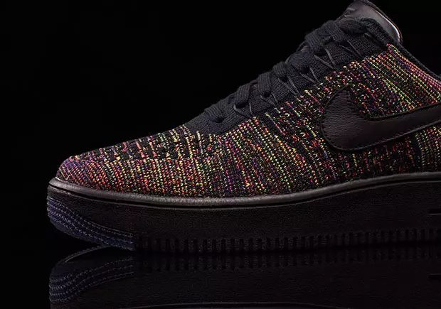 Nike Air Force 1 Low Flyknit შავი მრავალფეროვანი