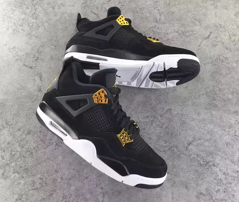 Air Jordan 4 Retro Royalty Schwarz Metallic Gold Weiß