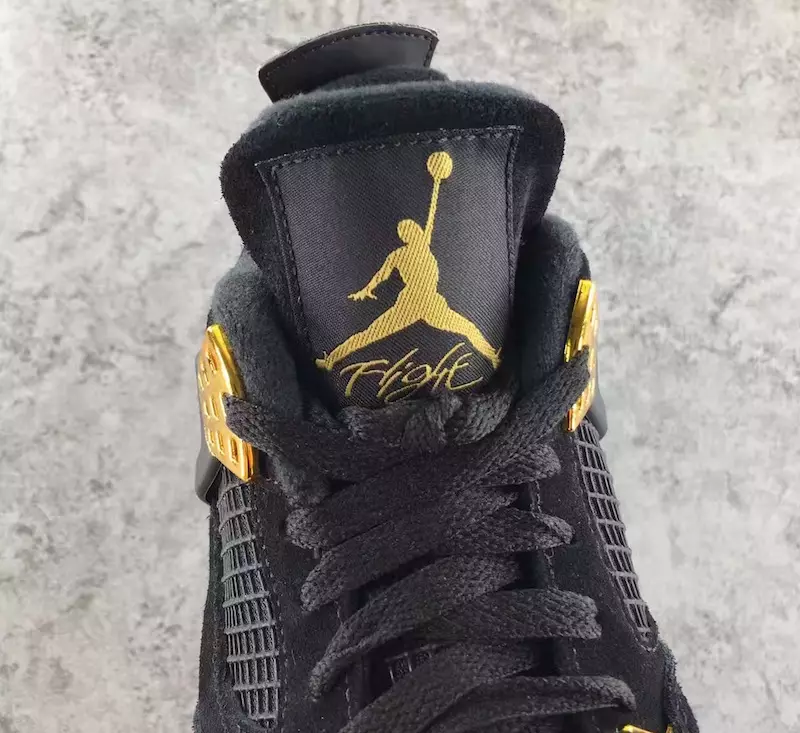 Air Jordan 4 Retro Royal Black Metallic Gold Сафед