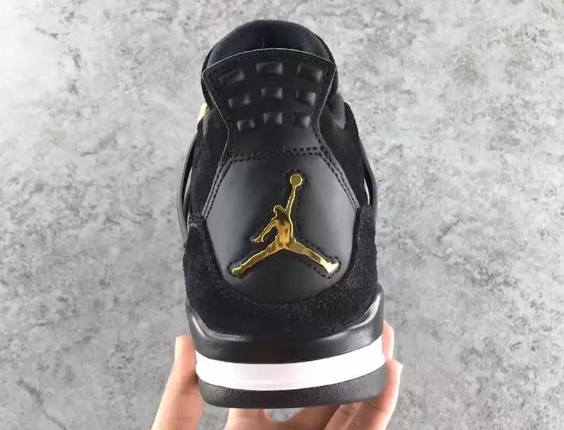 Air Jordan 4 Retro Royalty Սև մետալիկ ոսկեգույն սպիտակ