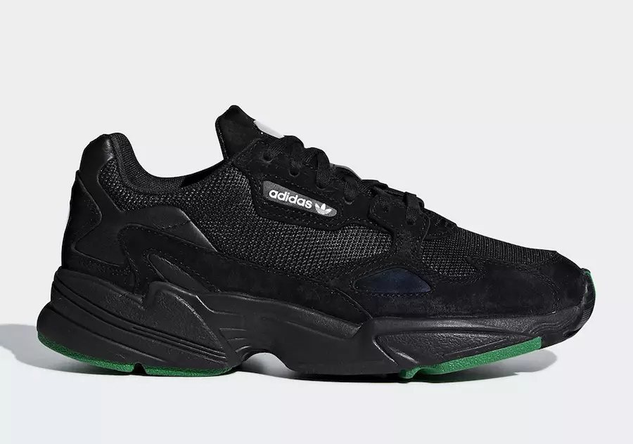 adidas Falcon llançant en negre i verd