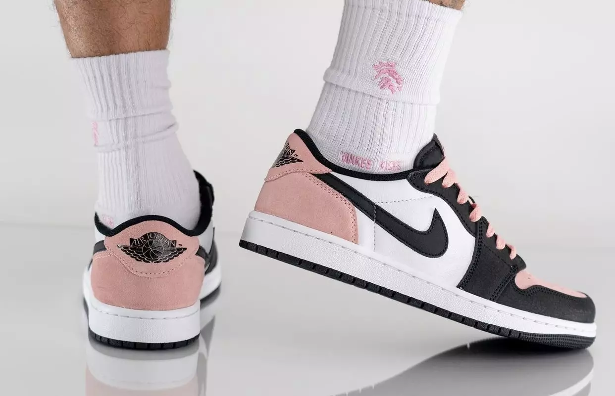 Air Jordan 1 Low OG Bleached Coral CZ0790-061 Release Date On-Feet