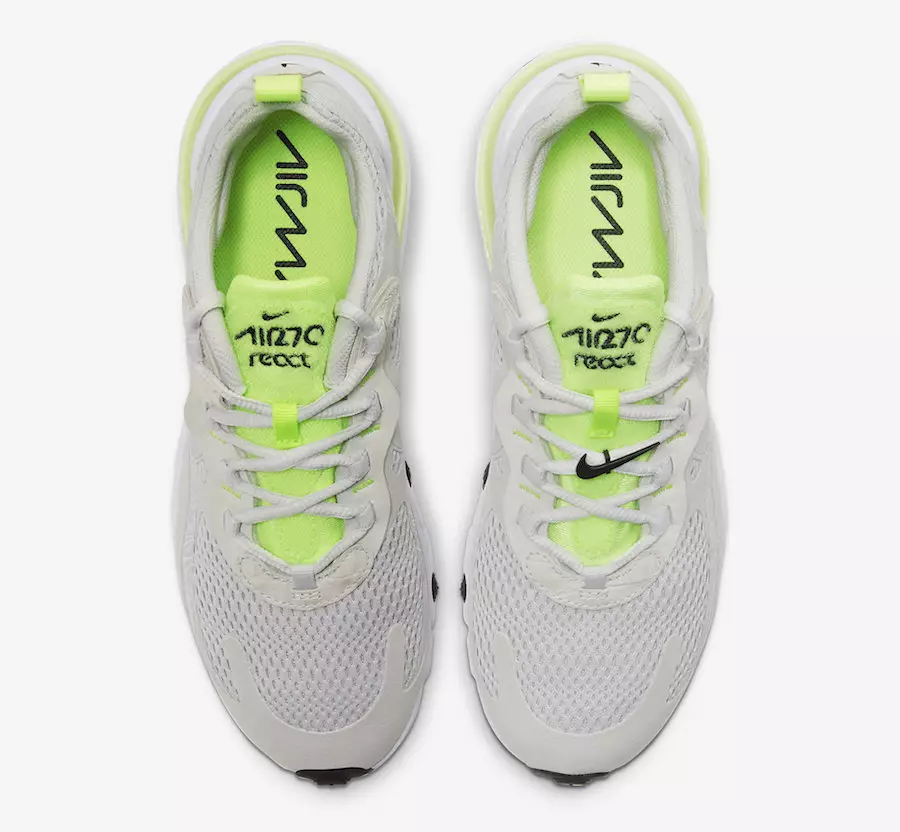 Nike Air Max 270 React Vast Grey Ghost Green CU3447-001 تاريخ الإصدار