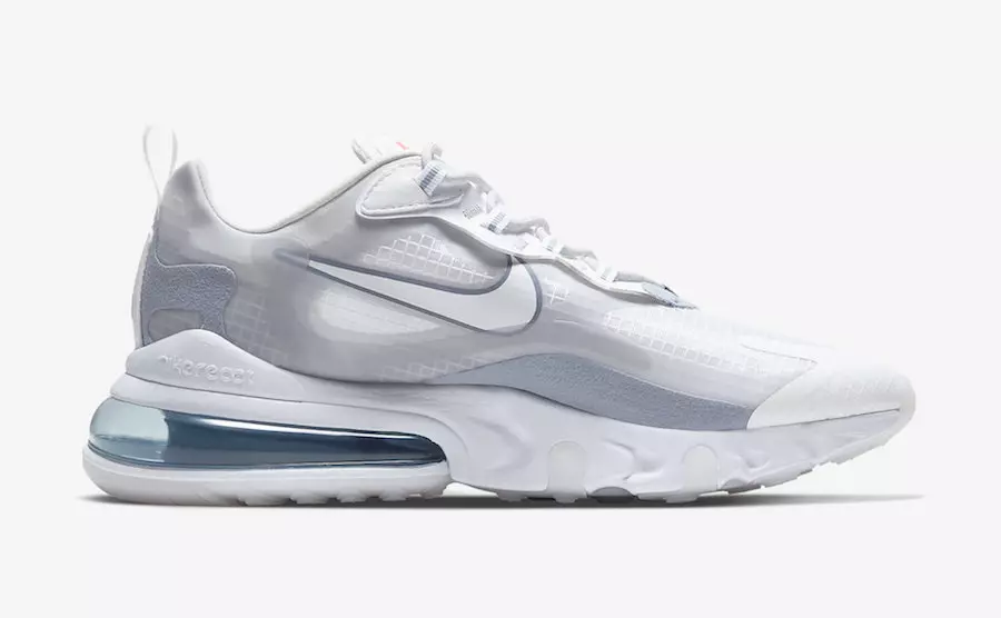 Nike Air Max 270 React Pure Platinum Indigo Fog CT1265-100 تاريخ الإصدار