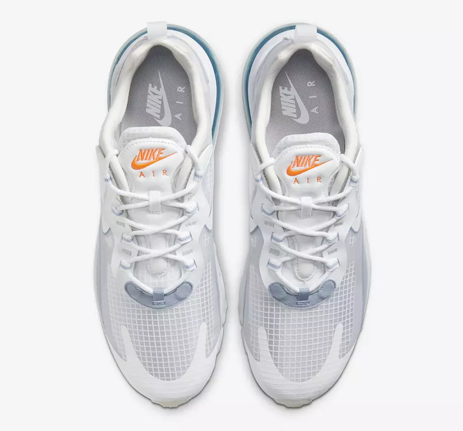 Nike Air Max 270 React Pure Platinum Indigo Fog CT1265-100 Data tal-Ħruġ