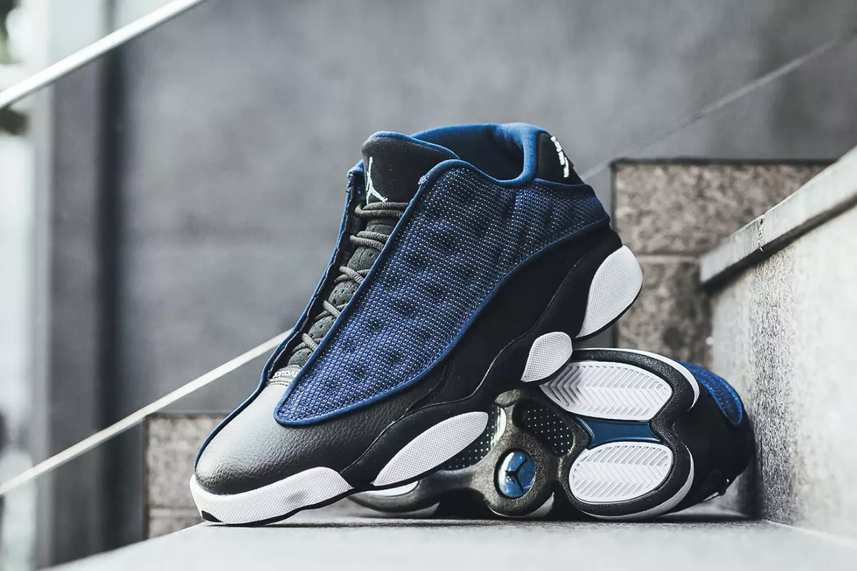 310810 407 05 Air Jordan 13 Retro Rendah Berani Biru/Hitam