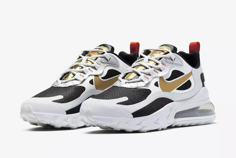 Nike Air Max 270 React бо забонҳои тиллоии металлӣ мебарояд