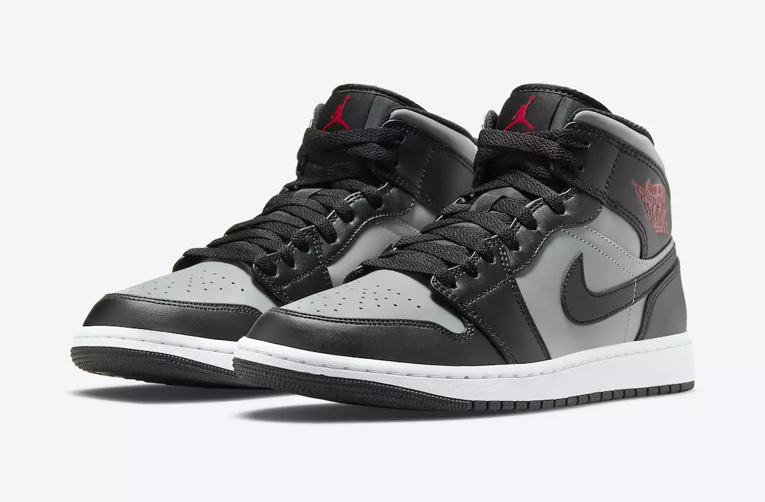 Air Jordan 1 Mid Black Grey Red 554724-096 Tarikh Tayangan