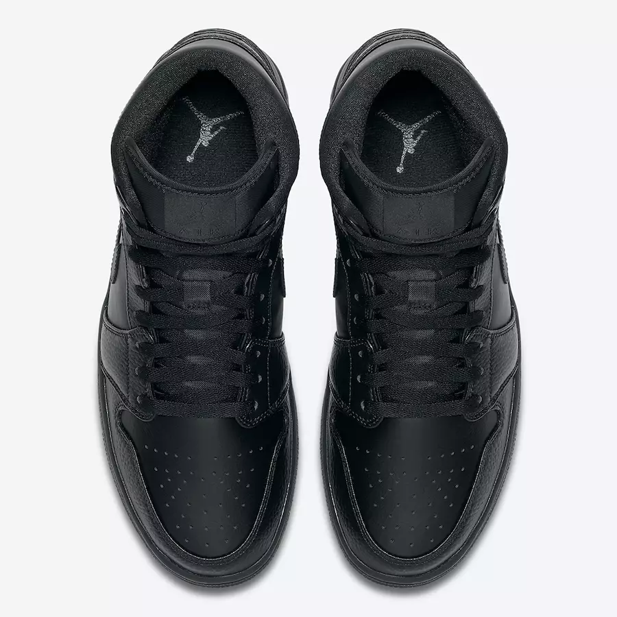 Air Jordan 1 Mid Triple Black 554724-091 Väljalaskekuupäev