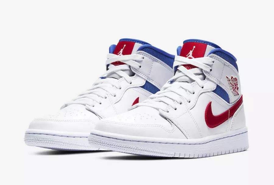 Air Jordan 1 Mid White Red Royal Blue BQ6472-164 Чыгарылган датасы