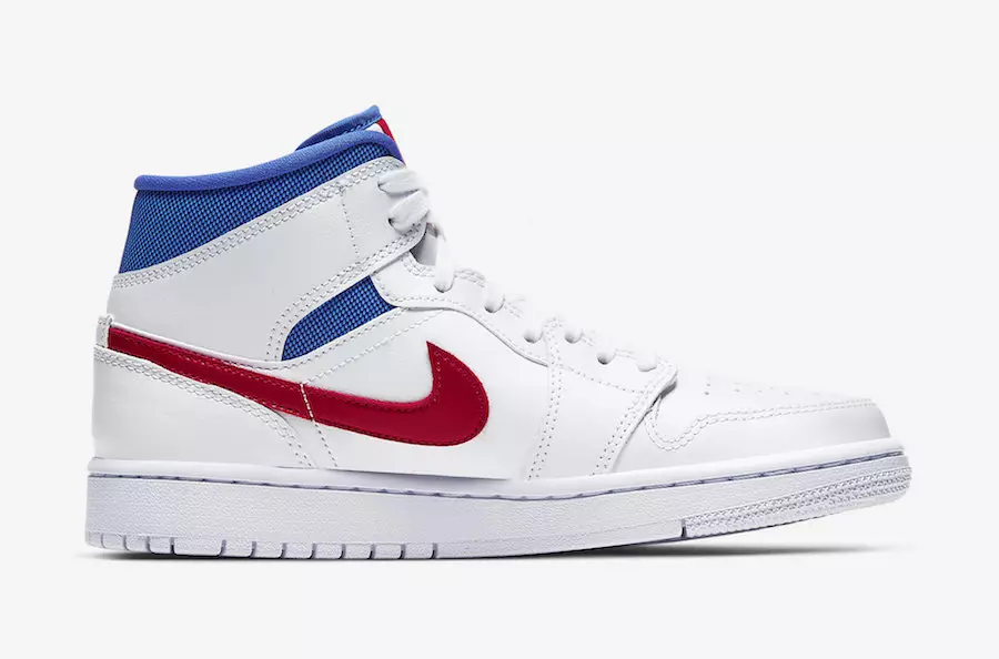 Air Jordan 1 Mid White Red Royal Blue BQ6472-164 Чыгарылган датасы