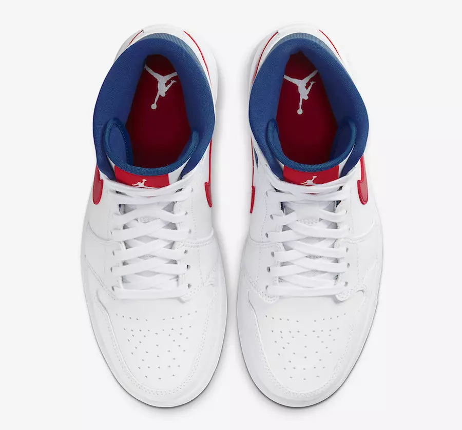 Air Jordan 1 Mid White Red Royal Blue BQ6472-164 Releasedatum