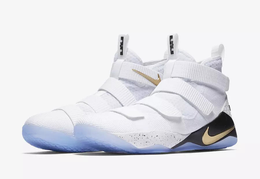 Nike LeBron Soldier 11 e bardhë metalike e artë e zezë 897644-101