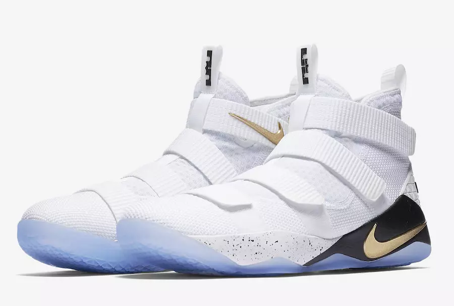 Nike LeBron Soldier 11 Trắng Kim loại Vàng Đen 897644-101