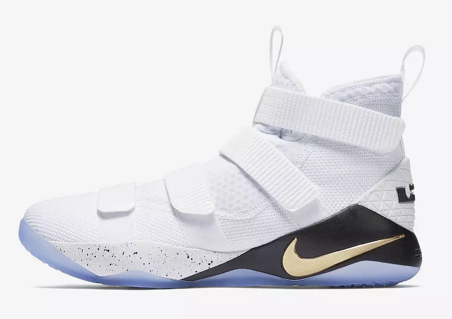 Nike LeBron Soldier 11 White Metallic Gold Black 897644-101