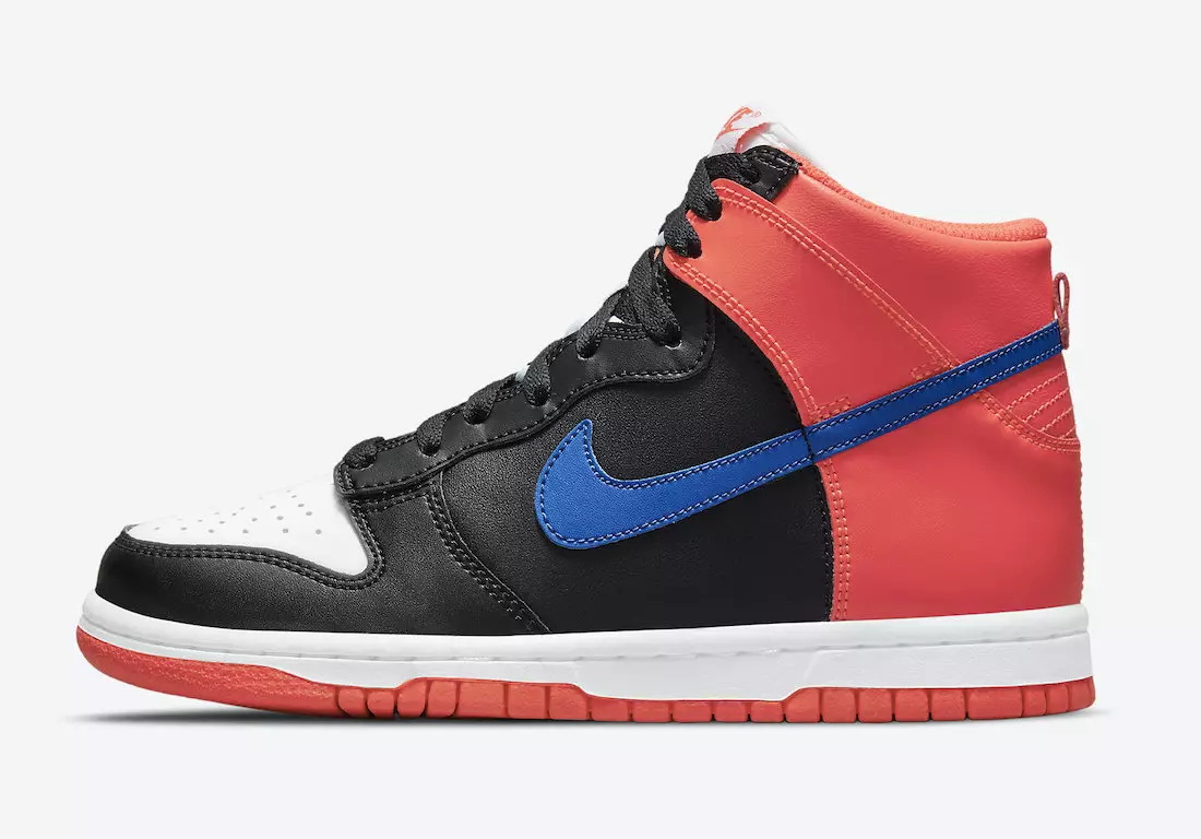 Nike Dunk High GS Zwart Oranje Blauw DB2179-001 Releasedatum