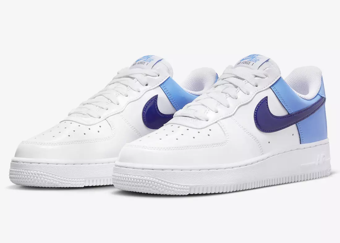 Nike Air Force 1 Low with Blue Patent Swooshes