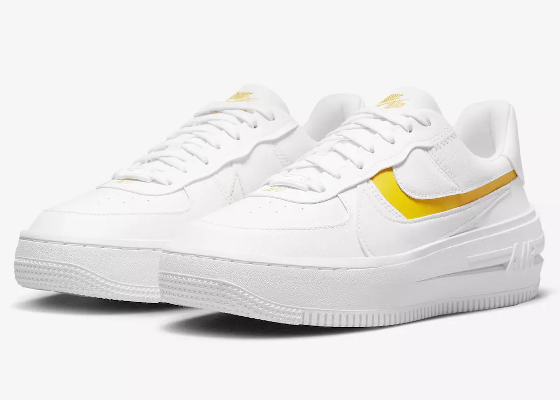 Date de sortie de la Nike Air Force 1 PLT.AF.ORM Blanche Jaune Ocre DJ9946-102