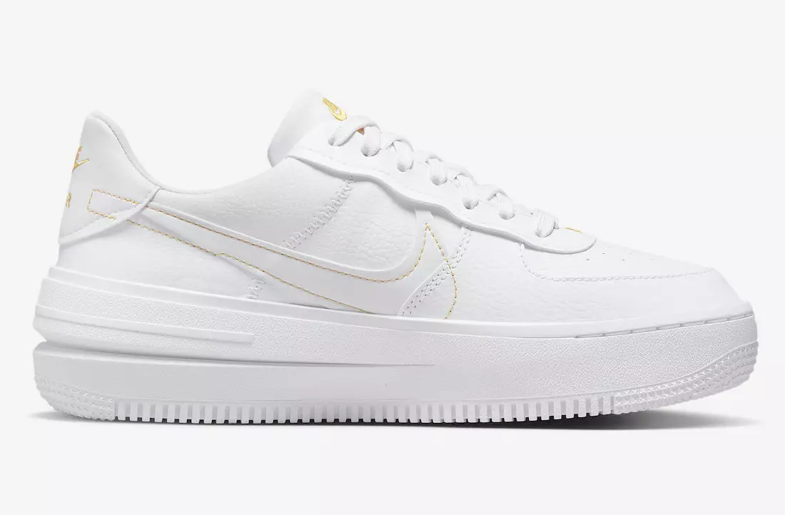 Nike Air Force 1 PLT.AF.ORM თეთრი ყვითელი ოხერი DJ9946-102 გამოშვების თარიღი