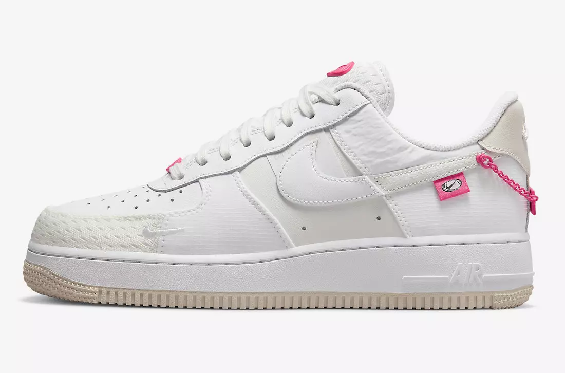 Nike Air Force 1 נידעריק ראָזעווע בלינג DX6061-111 מעלדונג טאָג