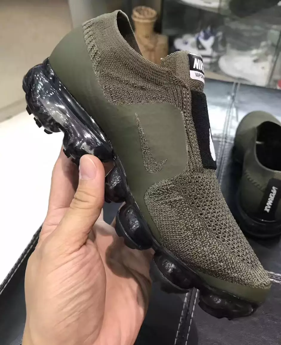 Nike Air VaporMax нэхсэн торгүй оливын хар оосор