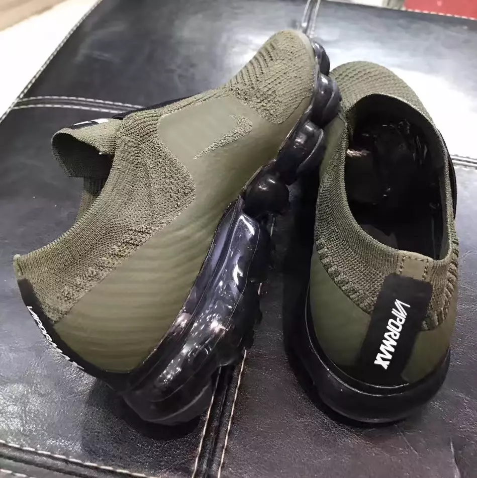 Schnürsenkelloser Nike Air VaporMax Olivschwarzer Riemen