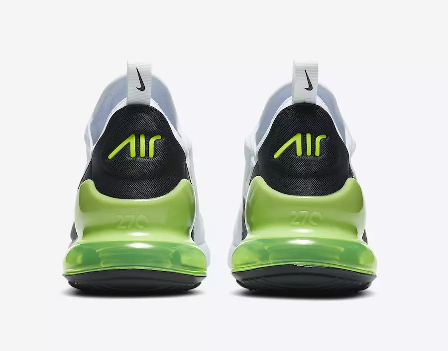 Ngày phát hành Nike Air Max 270 White Black Volt DC0957-100