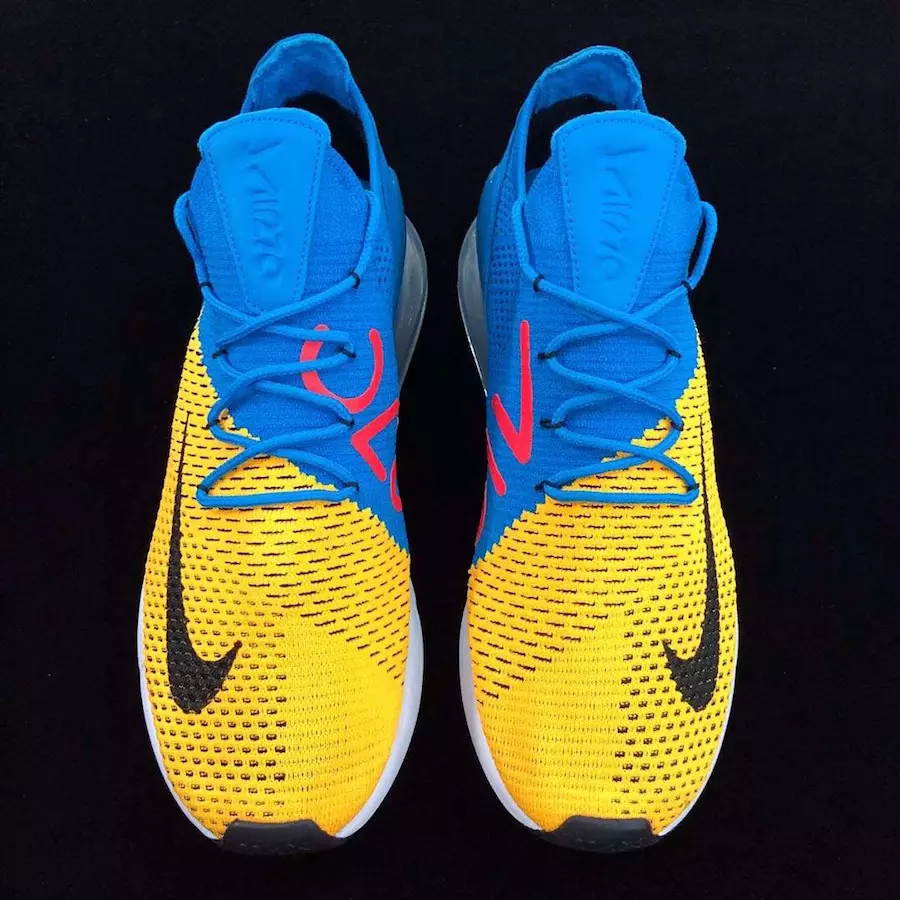 Nike Air Max 270 Flyknit Μπλε Κίτρινο